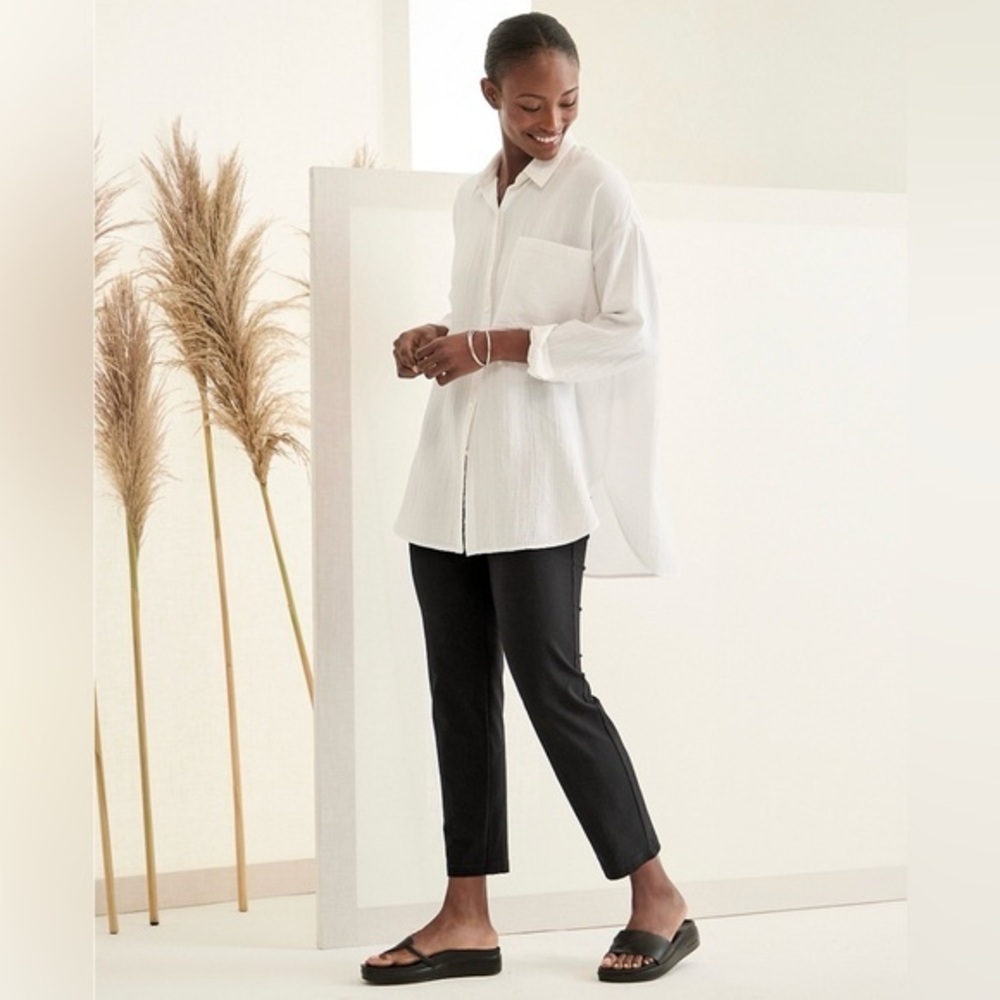 Eileen Fisher Stretch Crepe Slim Ankle Pants